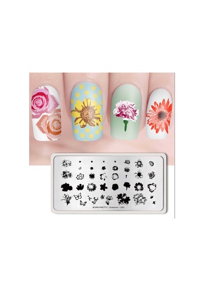 Born Pretty Stamper Desen Plakasi Overprint L001