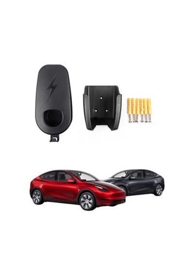 Tesla Model Y - Model 3 Şarj Kablosu Takma Aparatı - Siyah