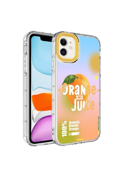 Apple Uyumlu iPhone 11 Kılıf Kamera Çıkıntılı Renkli Desenli Silikon