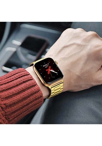 Apple Uyumlu  Watch 38 Mm 40 41 MM Seri 3 4 5 6 7 Se Ironwef Gold
