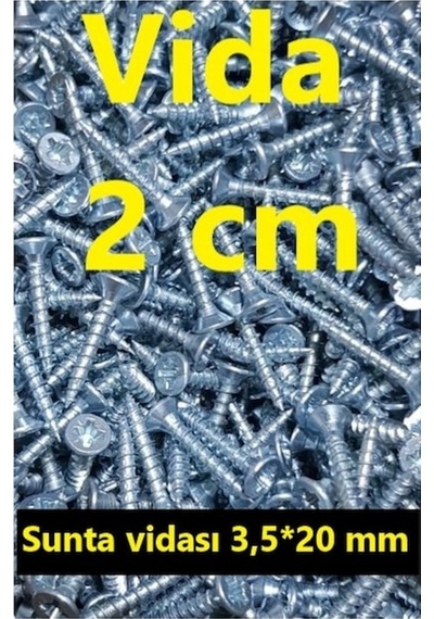 Vida 2 Cm 100 Adet - Ağaç - Ahşap - Sunta Aidası 3.5x20 Mm