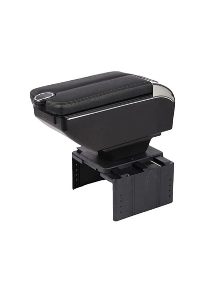Kolçak Üniversal 6 Usb Girişili Entegre Led Işık Aydınlatmalı Kol Dayama Orta Konsol Çift Açılır Siyah GLZ02203474