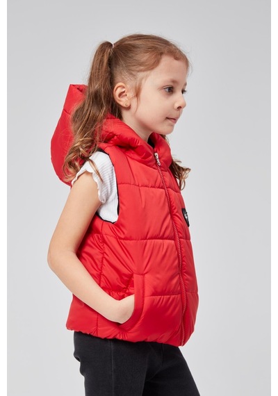 Benitto Kids Kapüşonlu Kız Çocuk Şişme Yelek 51307 Kırmızı