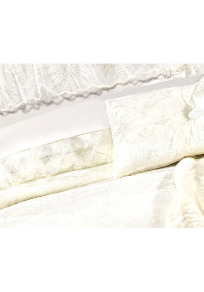 Goldroom Home Buket 11 Parça Nakışlı Nevresim Takımlı,kadife Yatak Örtüsü Ve Battaniyeli Çeyiz Seti Krem