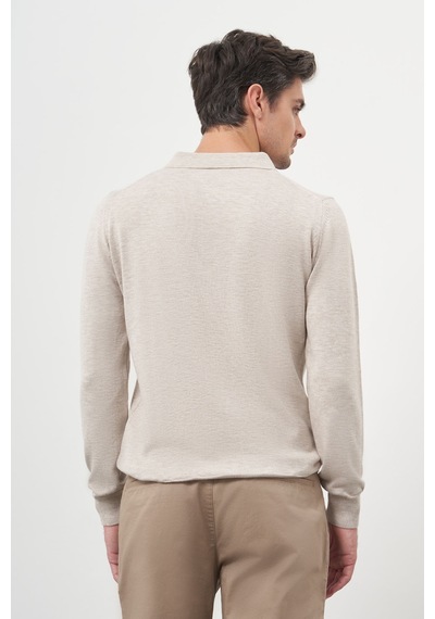 Morven Erkek Bej Basic Polo Yaka Dynamic Fit Rahat Kesim Triko 26kc017003653 Bej