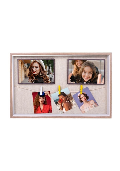 Ahşap İpli Mandallı Fotoğraf Çerçeve – 27 × 42 cm | Kişiye Özel Fotoğraf Baskısı Dahil