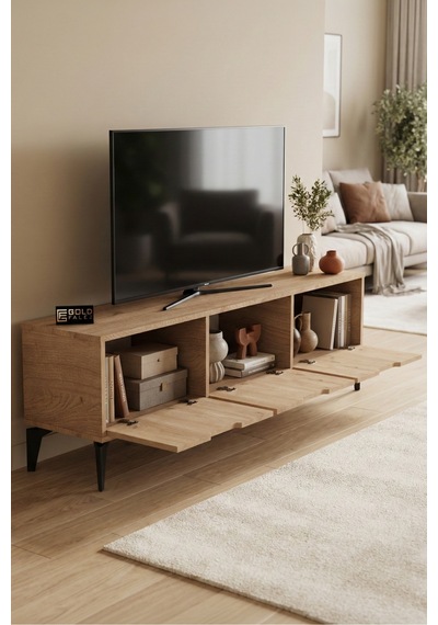 Bej Sepet Desenli Suntalam Tv Sehpası 160x35 Cm