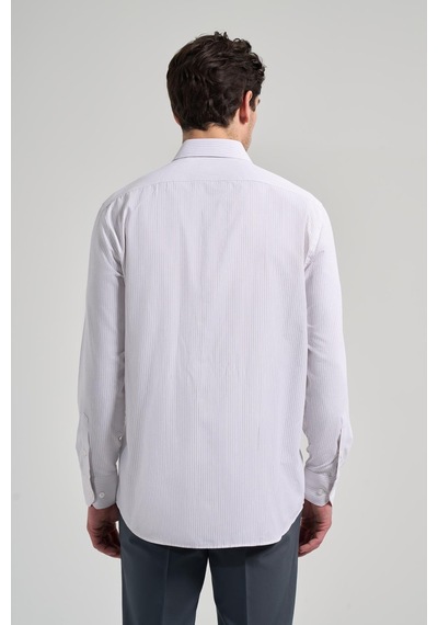 İmza Uzun Kol Çizgili Desen Bez Ayağı Sert Yaka Cepli Pamuklu Classic Comfort Fit Gömlek 1004250172 Bej İmza Uzun Kol Çizgili Desen Bez Ayağı Sert Yaka Cepli Pamuklu Classic Comfort Fit Gömlek 1004250172 Bej
