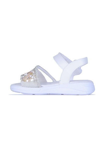 Skuaiter Skuaıter 8110 Barbie Taşlı Kız Çocuk Sandalet Beyaz
