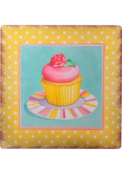 Buffer Decotown Duvar Panosu 40 40 Cup Cake Muffin Motifli Duvar Süsü Renkli