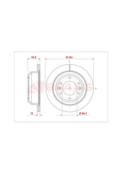 Braxis Ae0941 Fren Diski Arka Hyundai H 1 08- 584114h300
