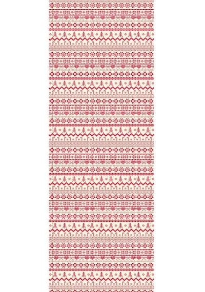 Kırmızı Christmas Desen Premium Masa Örtüsü Runner Rnr564n11