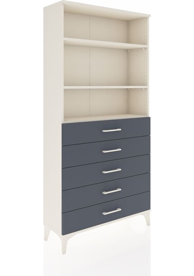 Arges Dolap 3 Raflı 5 Çekmeceli 88x30x182 Aytaşı-antrasit Aytaşı