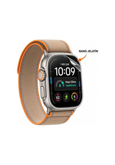 Apple Watch Ultra 4 Uyumlu 3 Adet Şeffaf Ultra Koruyucu Nano Jelatin
