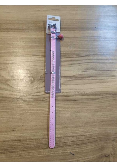 Kedi Boyun Tasma Şık Deri Taşlı Çıngıraklı 30cm