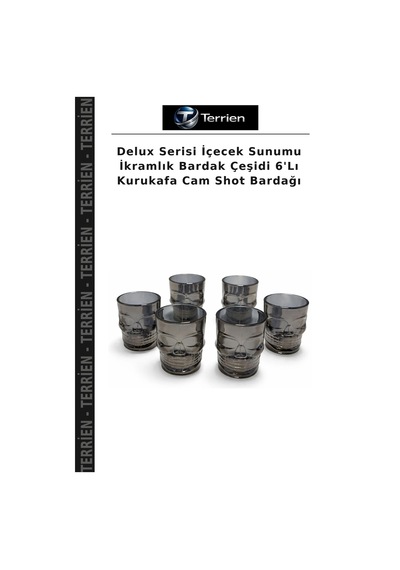 Delux Serisi İçecek Sunumu İkramlık Bardak Çeşidi 6'lı Kurukafa Cam Shot Bardağı