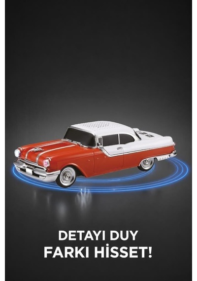 Özel Seri Bluetooth Hoparlör Retro Klasik Araba D87 Turuncu 10w Şarjlı Müzik Nostalji