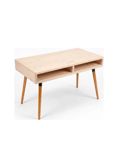 Mobenta Slot Desk: Masif Çalışma & Laptop Masası 2 Gözlü Depolama - 120x60 Bz Krem