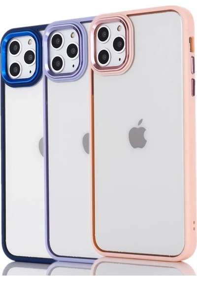 Ally Apple iPhone Uyumlu 13 Pro Max 6.7inç Kılıf Parlak Renkli Çerçeveli Ultra Lüx Tpu Silikon Kılıf- 5775 Mor