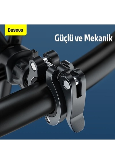 Baseus Quick To Take 360 Derece Dönebilen Bisiklet Ve Motosiklet Telefon Tutucu- 5775 Siyah