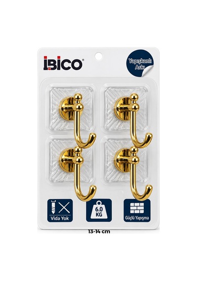 İbico İ17-017 Plastik Askı 6kg 4 Adet Gold Krom Görünüm - 30'li Paket