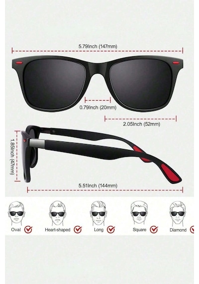 The Roomy Polarize Lens Kırmızı Çivi Detaylı Wayfarer Kadın Güneş Gözlüğü