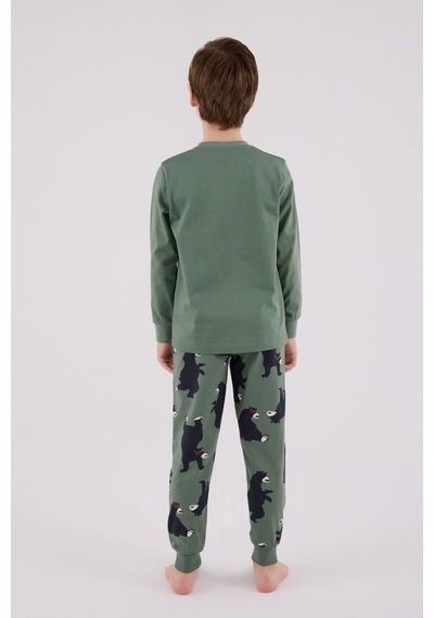 Rolypoly Erkek Çocuk Yeşil Pijama Takımı Rp3657-c-v2