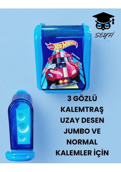 3 Gözlü Kalemtraş Jumbo Ve Normal Kalemler İçin Plastik Gövde