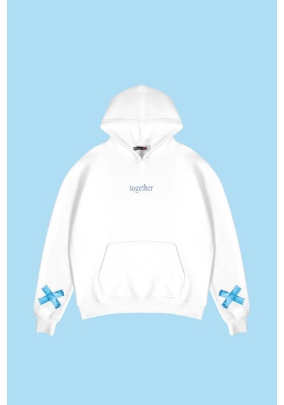 Tarzsokak Together Baskılı Oversize Unisex Beyaz