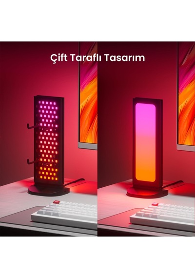 Nanoleaf Rgb Işıklı Masaüstü Stand, 2xusb-c Ve 1xusb-a Girişli