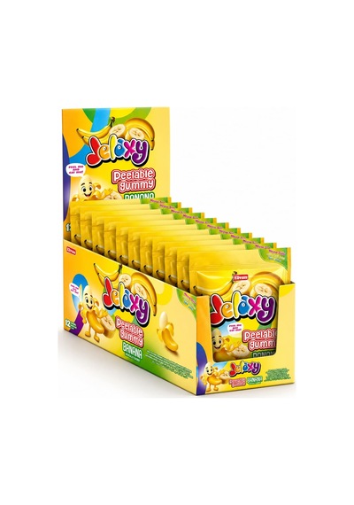 Jelaxy Peelable Muz Aromalı Soyulabilir Yumuşak Şekerleme 65 Gram 12 Adet 1 Kutu
