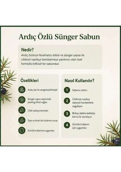 Ardıç Özlü Sünger Sabun Doğal El Yapımı 100g-9 Adet Karışık
