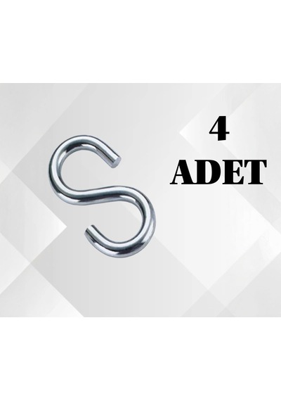 Çinko İle İşlenmiş 316 Paslanmaz Çelik Krom S Kanca, 6 Mm 4 Adet Her Türlü Amaç İçin Kullanılır Diğer