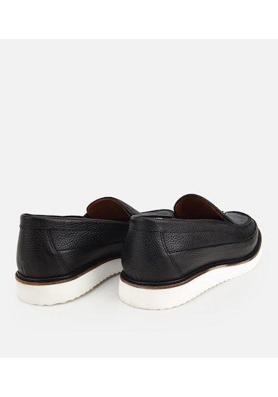 Hotiç Erkek Deri Siyah Delikli Hafif Tabanlı Klasik Loafer