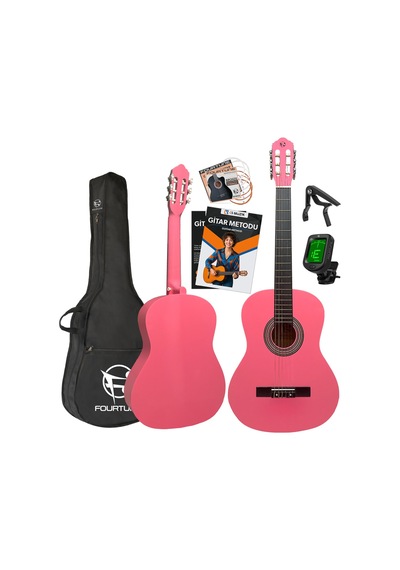 Fourtune Luca C-180PK Pembe Klasik Gitar Seti 4/4 Sap Ayarlı