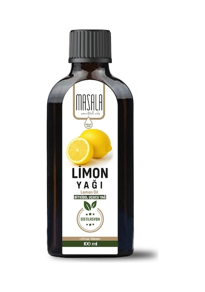 Limon Yağı 100 Ml Doğal Uçucu Yağ Cam Şişe Citrus Limon Peel Oil 100 G
