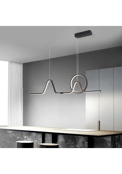 3 Renkli Ledli Modern Akıllı Sarkıt Avize / Eskiz Sarkıt / 100 Cm Antrasit