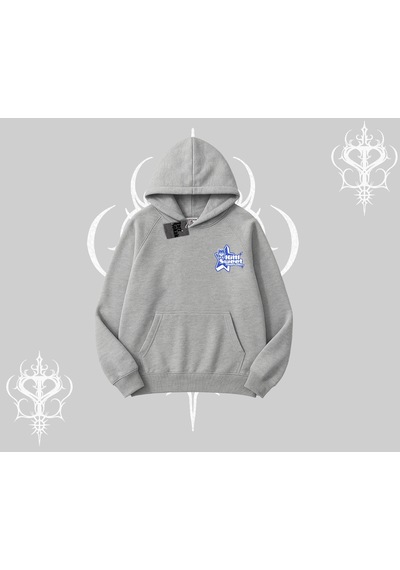 Kitti Sweet Mini Logo Baskılı Kapşonlu Crop Sweatshirt Gri