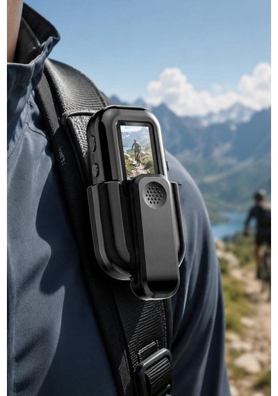 Premium Taşınabilir Aksesuar Hareketli Giyilebilir Aksiyon Kamerası Cmr27 Siyah 1080p