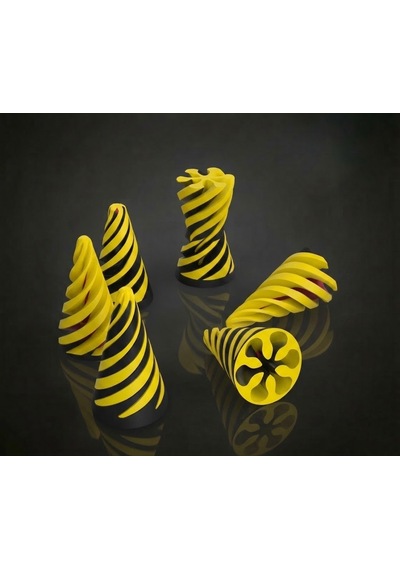 Spiral Geçmeli Koni Stres Çarkı - Masaüstü Dekoratif Obje Görsel İllüzyon - Fidget Stres Oyuncağı - Sarı