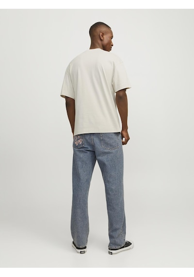 Jack & Jones Erkek Loose Fit Kısa Kollu Tişört - Urban Moonbeam Çok Renkli Jack & Jones Erkek Loose Fit Kısa Kollu Tişört - Urban Moonbeam Çok Renkli