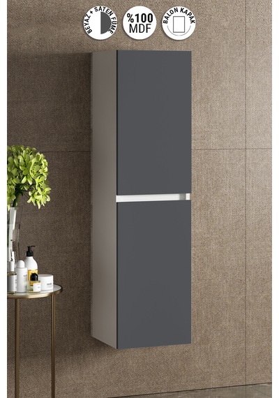 Yıldız 35 130 Cm Beyaz-füme Balon Mdf Asma Banyo Boy Dolabı Yıldız 35 130 Cm Beyaz-füme Balon Mdf Asma Banyo Boy Dolabı