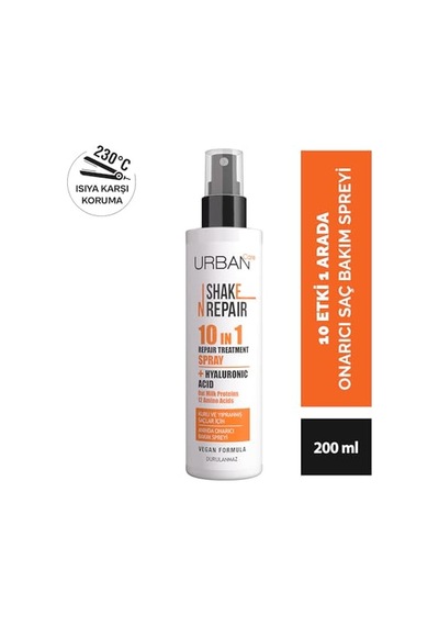 Urban Care Shake N Repair 10-in-1 Onarıcı Etkili Durulanmayan Saç Bakım Spreyi, 200 Mililitre, Vegan