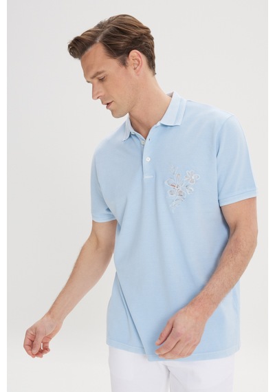 AC&Co / Altınyıldız Classics Erkek A.ındıgo Slim Fit Dar Kesim %100 Pamuk Baskılı Polo Yaka Tişört A.ındıgo AC&Co / Altınyıldız Classics Erkek A.ındıgo Slim Fit Dar Kesim %100 Pamuk Baskılı Polo Yaka Tişört A.ındıgo