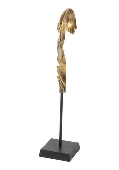 Gold Leaf Metal Dekoratif Obje 10x10x45cm