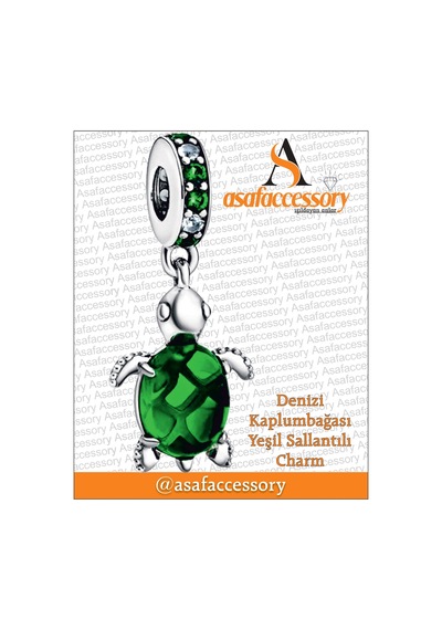 Kaplumbağa Charm Sallantılı Asafaccessory Yeşil