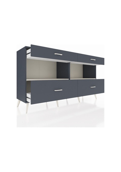 Hyperion Konsol 2 Raflı 4 Çekmeceli 176x44x99 Antrasit-aytaşı/an Antrasit-aytaşı/antrasit