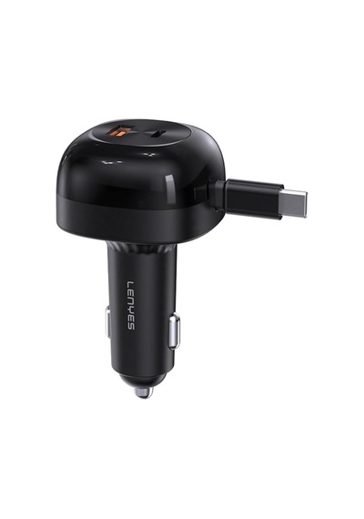 Ca59 Pd 60w Type-c Kablolu Hızlı Şarj Araç Şarj Aleti, Type-c + Usb-a Portlu, Siyah