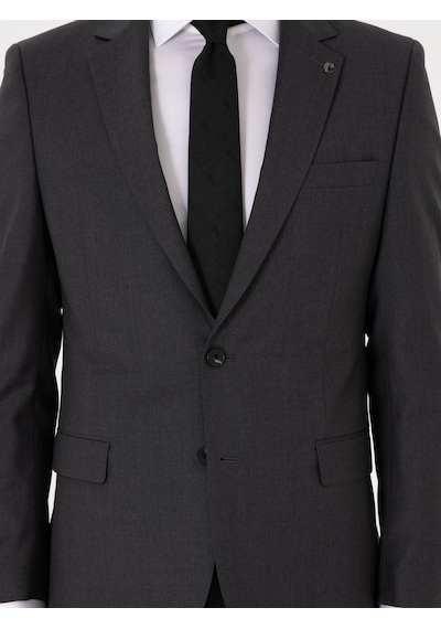 Cacharel Füme Slim Fit %100 Yün Klasik Takım Elbise Gri