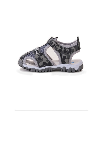 Kiko Kids Erkek Bebek Sandalet Arz 2399 Gri Kamuflaj Gri